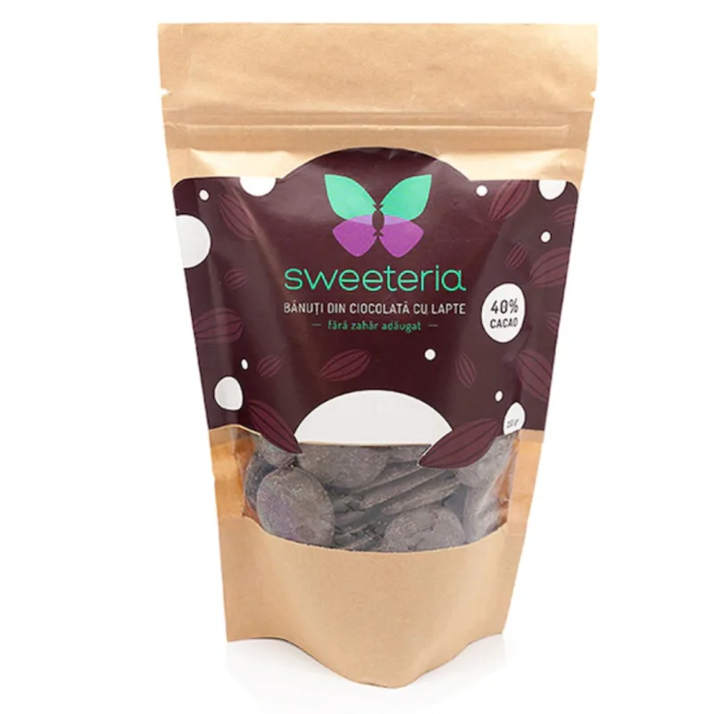 Banuti de ciocolata cu lapte, 40% cacao, 250g, Sweeteria — preț și oferte
