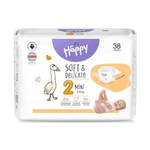 Scutece Happy Soft & Delicate Mini 3-6 kg, 38 bucati, Bella Baby