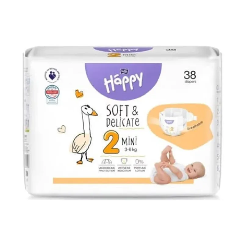 Scutece Happy Soft & Delicate Mini 3-6 kg, 38 bucati, Bella Baby — preț și oferte
