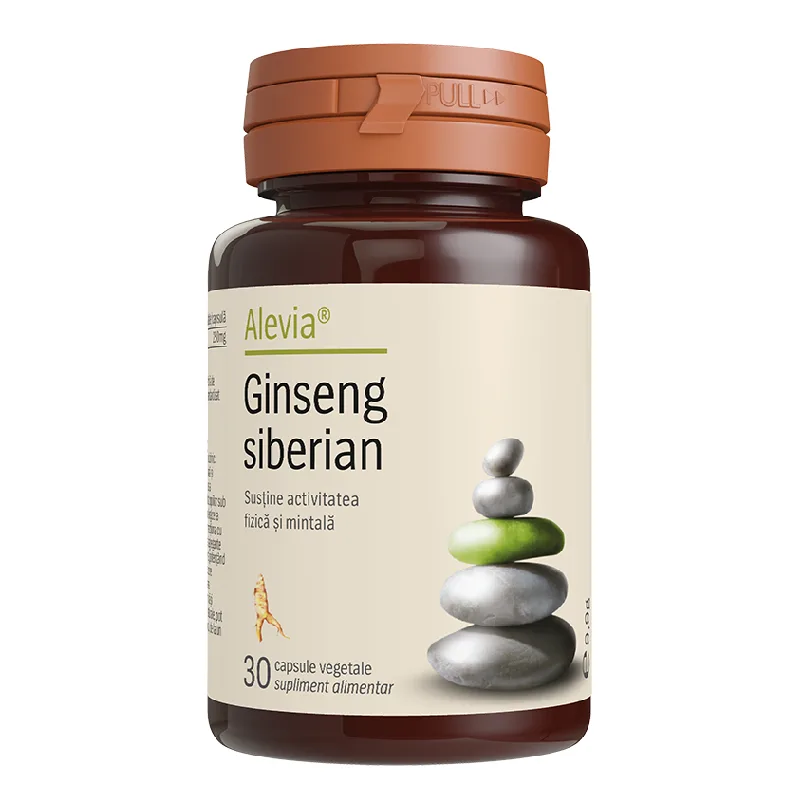 Ginseng Siberian, 30 capsule vegetale, Alevia — preț și oferte