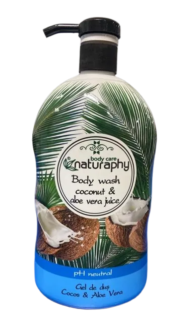 Gel de dus cu cocos si aloe vera, 1l, Naturaphy — preț și oferte