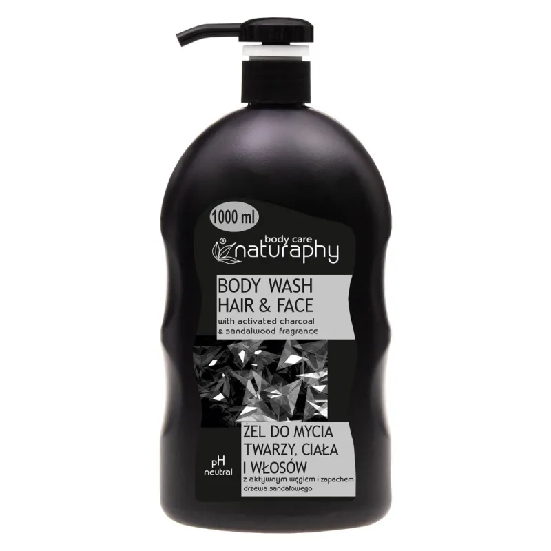 Gel de dus & sampon cu carbune activ Black Edition, 1000ml, Naturaphy — preț și oferte