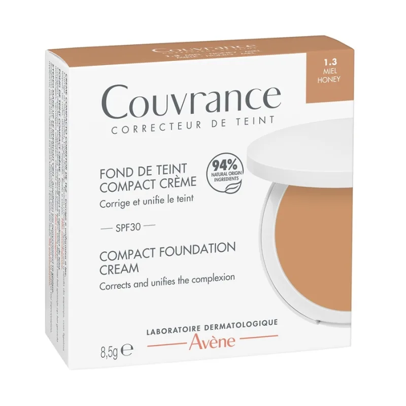 Fond de ten compact SPF 30, nuanța 1.3 Miere, Couvrance, 8,5 g, Avène — preț și oferte