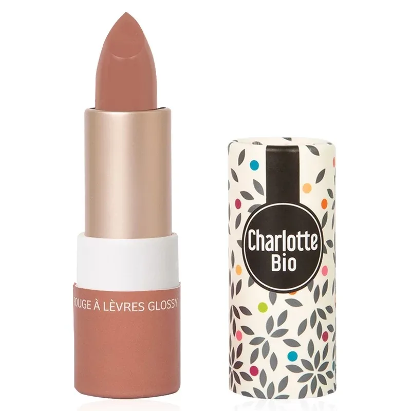 Ruj stralucitor cu unt de shea, ulei de ricin si ceara Bio Nude Moka, 3.5g, Charlotte Bio — preț și oferte