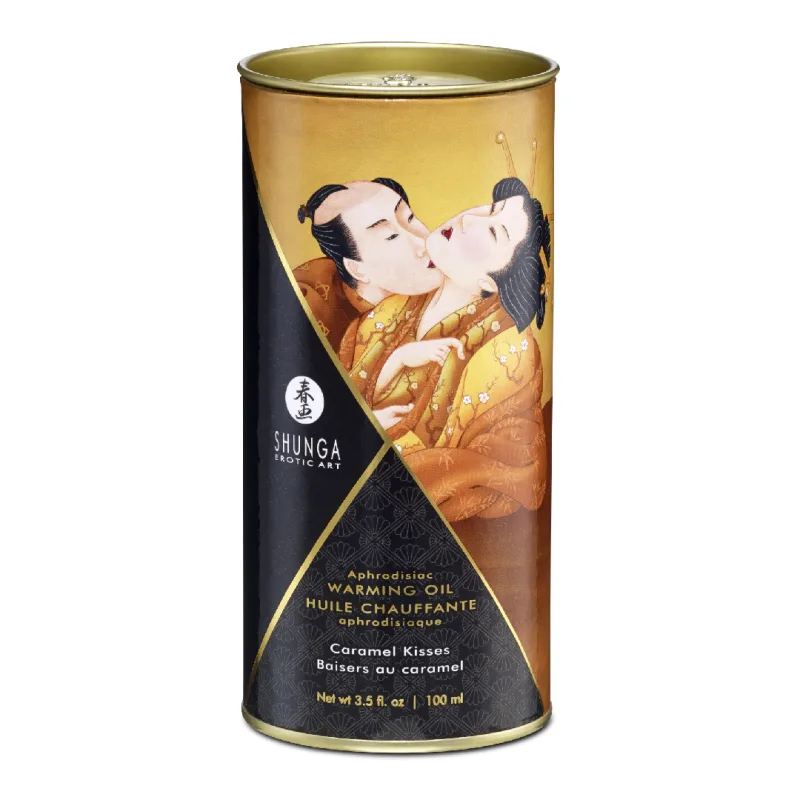 Ulei de masaj cu efect de incalzire Caramel Kisses, 100ml, Shunga Erotic Art — preț și oferte