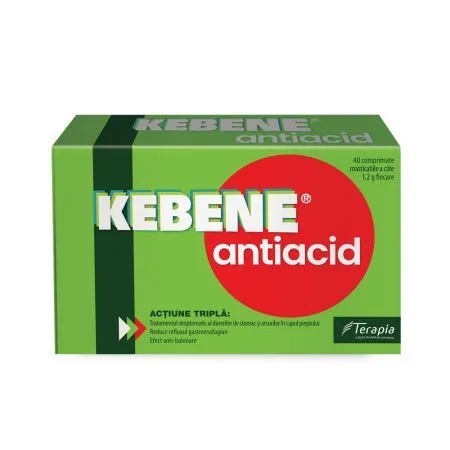 Kebene Antiacid, 40 comprimate masticabile, Terapia — preț și oferte