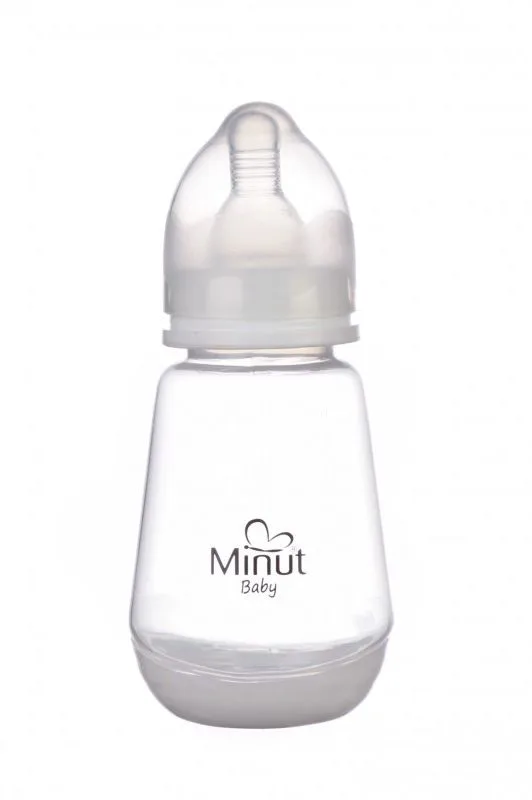Biberon cu tetina din silicon si capac pentru 0+ Baby, 150ml, Minut — preț și oferte