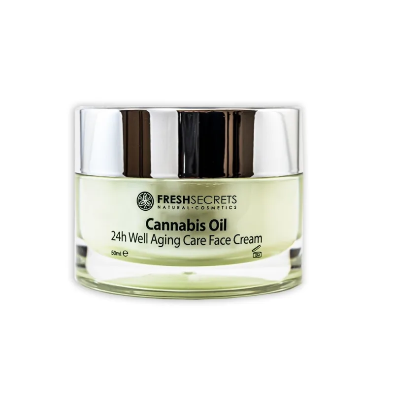 Crema de fata anti-imbatranire 24h cu ulei de canabis, 50ml, Fresh Secrets — preț și oferte