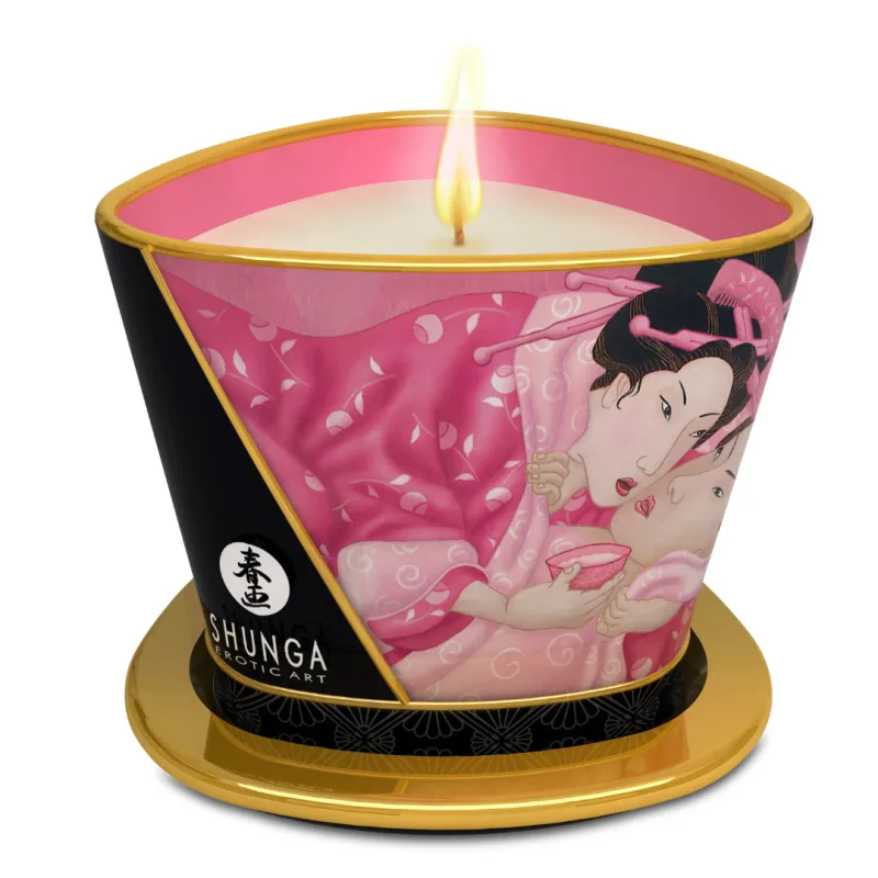 Lumanare pentru masaj erotic Rose, 170ml, Shunga Erotic Art — preț și oferte