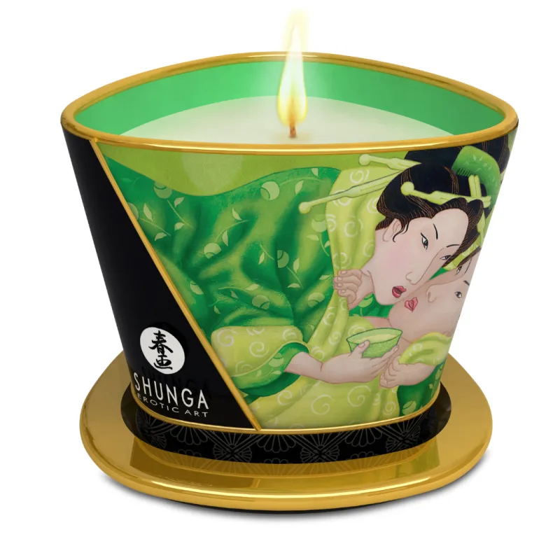 Lumanare pentru masaj erotic Green Tea, 170ml, Shunga Erotic Art — preț și oferte