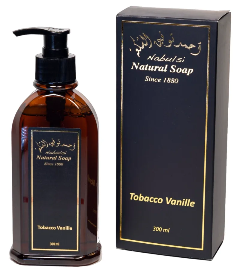 Sapun lichid cu ulei de masline si ulei de tobacco&vanilla, 300ml, Nabulsi — preț și oferte