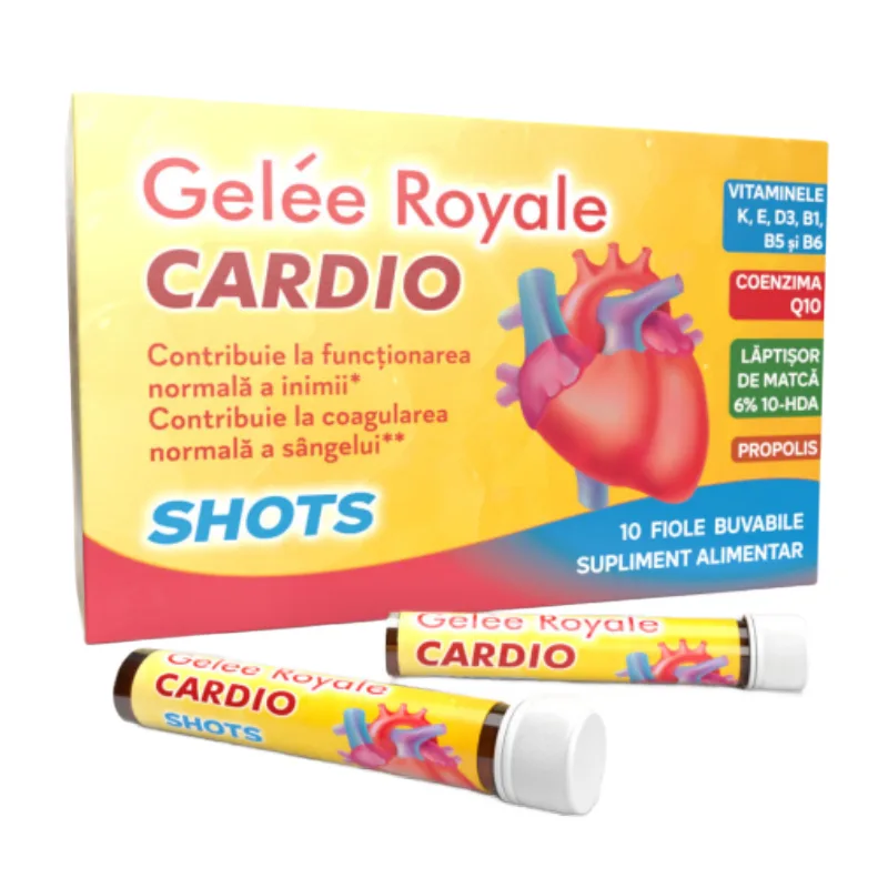 Gelee royale cardio shots, 10 fiole, Justin Pharma — preț și oferte