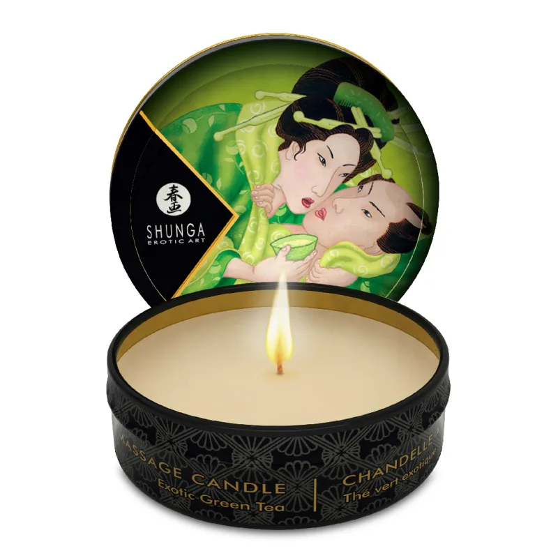 Lumanare pentru masaj erotic LExotic Green Tea, 30 ml, Shunga Erotic Art — preț și oferte