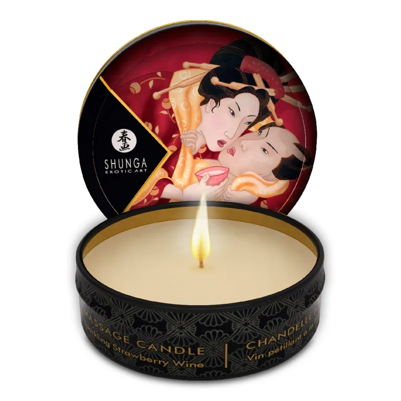 Lumanare pentru masaj erotic Romance Strawberry, 30 ml, Shunga Erotic Art — preț și oferte