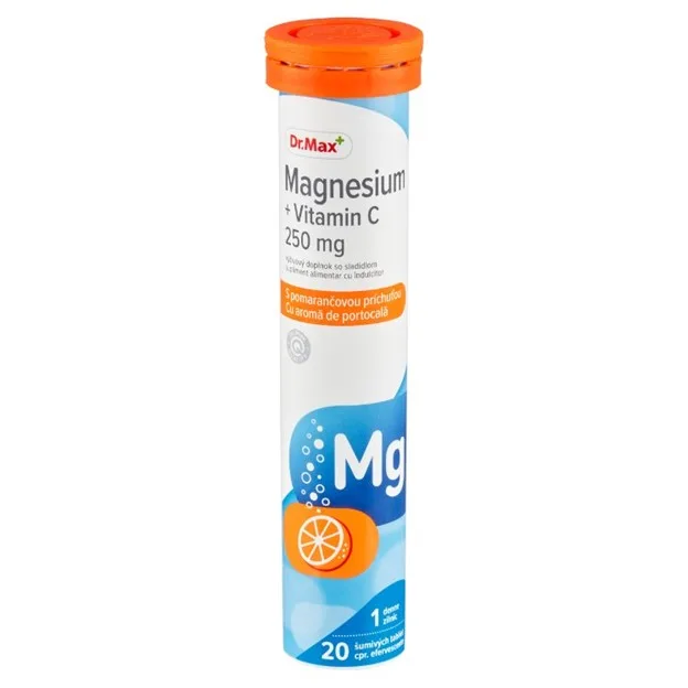 Dr. Max Magnesium + Vitamin C 250mg, 20 comprimate efervescente — preț și oferte