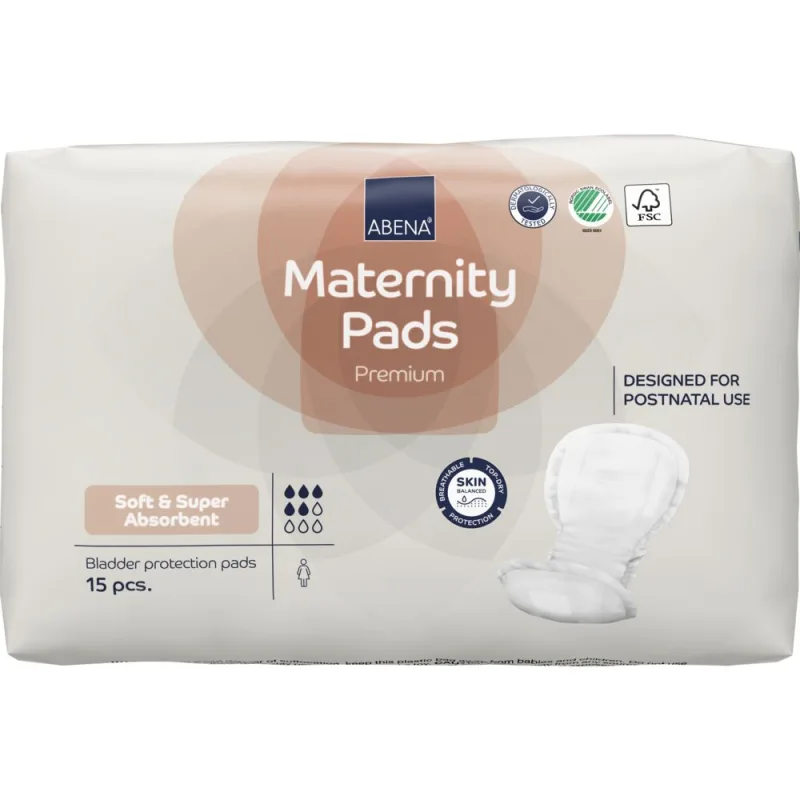 Absorbante post natale Maternity cu absorbtie 825ml, 15 bucati, Abena — preț și oferte
