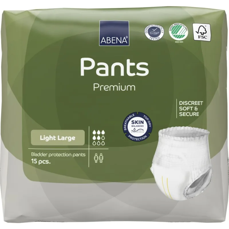Scutece tip chilot, pentru adulti Pants Light, L 100-140cm cu absorbtie 900ml, 15 bucati, Abena — preț și oferte