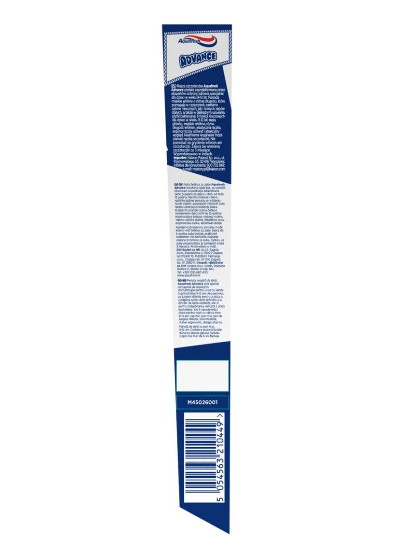 Periuta dinti Advance Soft 9-12 ani, 1 bucata, Aquafresh — preț și oferte