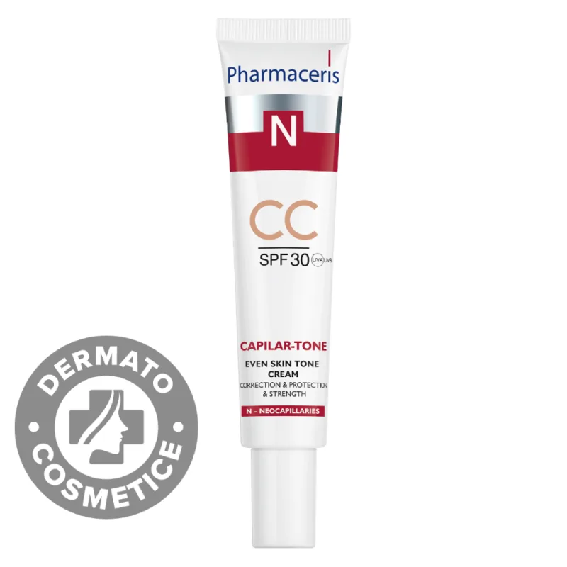 Crema de fata CC SPF30 Capilar-Tone N, 40ml, Pharmaceris — preț și oferte
