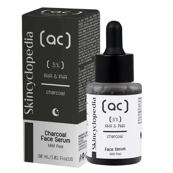 Ser facial carbune si complex 5% AHA + PHA, 30ml, Skincyclopedia — preț și oferte