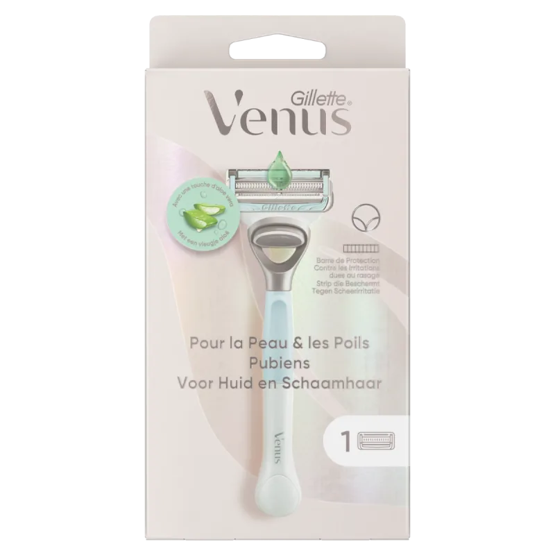 Set aparat de ras pentru zona intima + Rezerva Venus Satin Care, 1 bucata, Gillette — preț și oferte