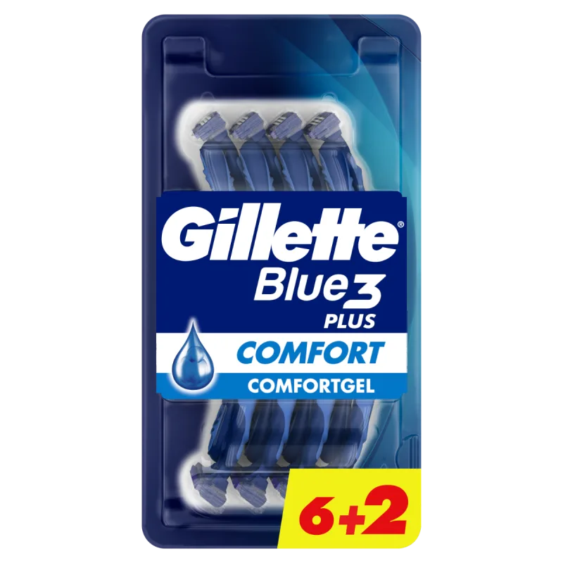 Set aparate de ras de unica folosinta Blue3 Comfort Plus, 8 bucati, Gillette — preț și oferte
