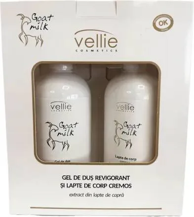 Set pentru ingrijirea corpului Gel de dus 500ml + Lapte de corp 500ml, Vellie Goat — preț și oferte