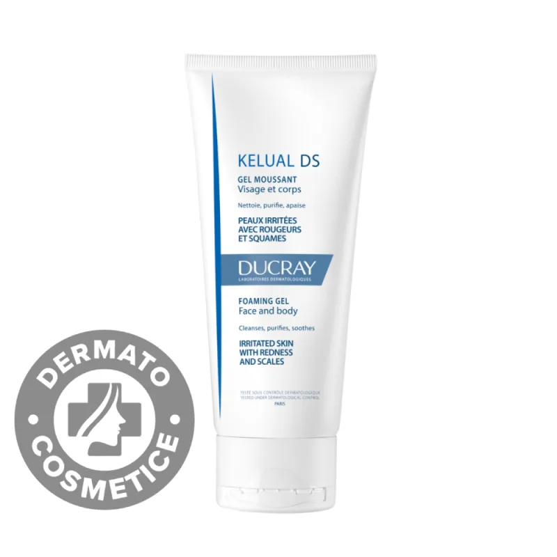 Gel spumant pentru pielea iritata cu roseata si scuame Kelual DS, 200ml, Ducray — preț și oferte