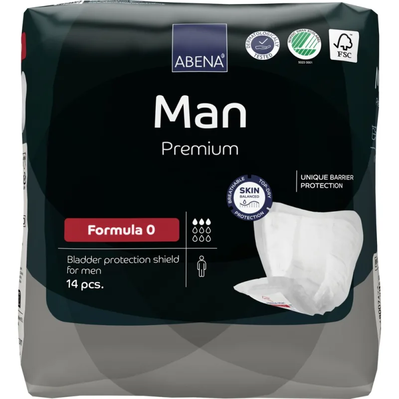 Absorbante masculine Premium Man Formula 0 cu absorbtie 300ml, 14 bucati, Abena — preț și oferte