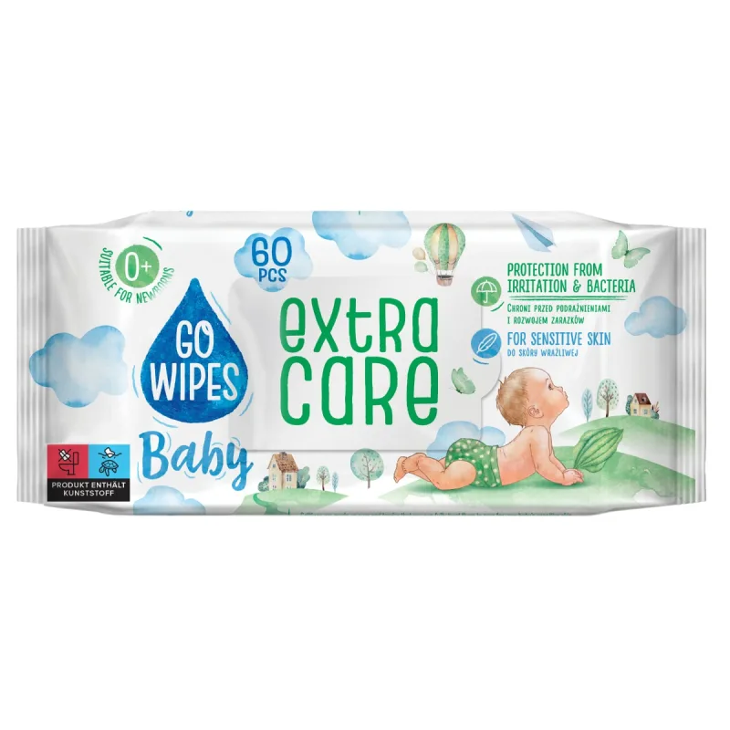 Servetele umede pentru copii Extra Care, 60 bucati, Go Wipes — preț și oferte