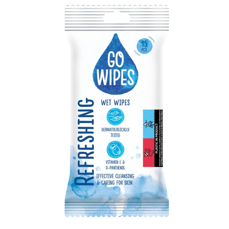 Servetele umede universale, 15 bucati, Go Wipes — preț și oferte