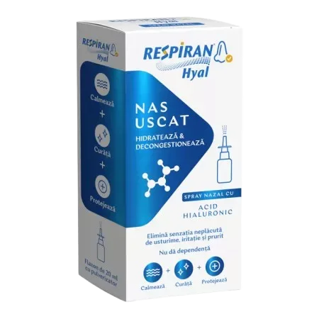 Spray nazal cu acid hialuronic Respiran Hyal, 20ml, Fiterman — preț și oferte