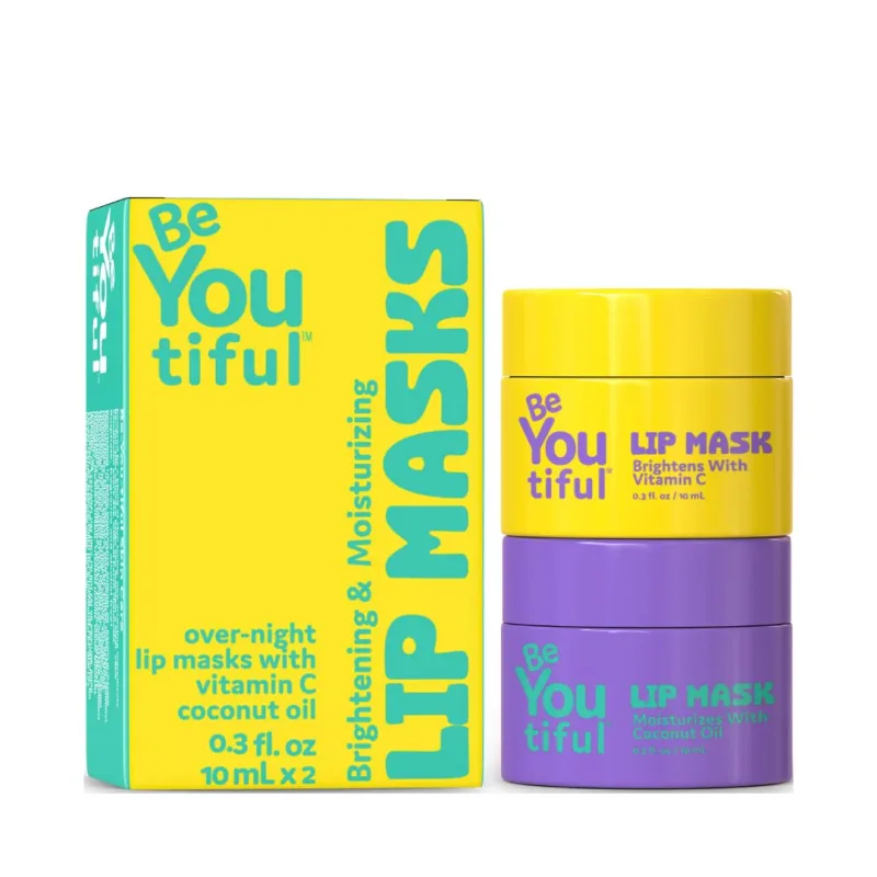 Set masti de noapte pentru buze cu Vitamina C si Ulei de Cocos pentru tineri, 2 bucati, BeYoutiful — preț și oferte