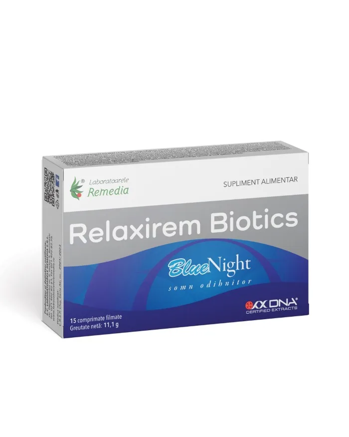 Relaxirem Biotics Bluenight, 15 comprimate filmate, Laboratoarele Remedia — preț și oferte