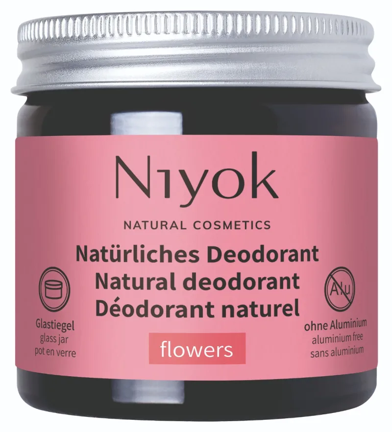 Deodorant crema 100% natural cu aroma Flower, 40ml, Niyok — preț și oferte
