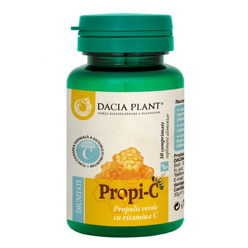 Propolis verde cu Vitamina C Propi-C, 30 comprimate, Dacia Plant — preț și oferte