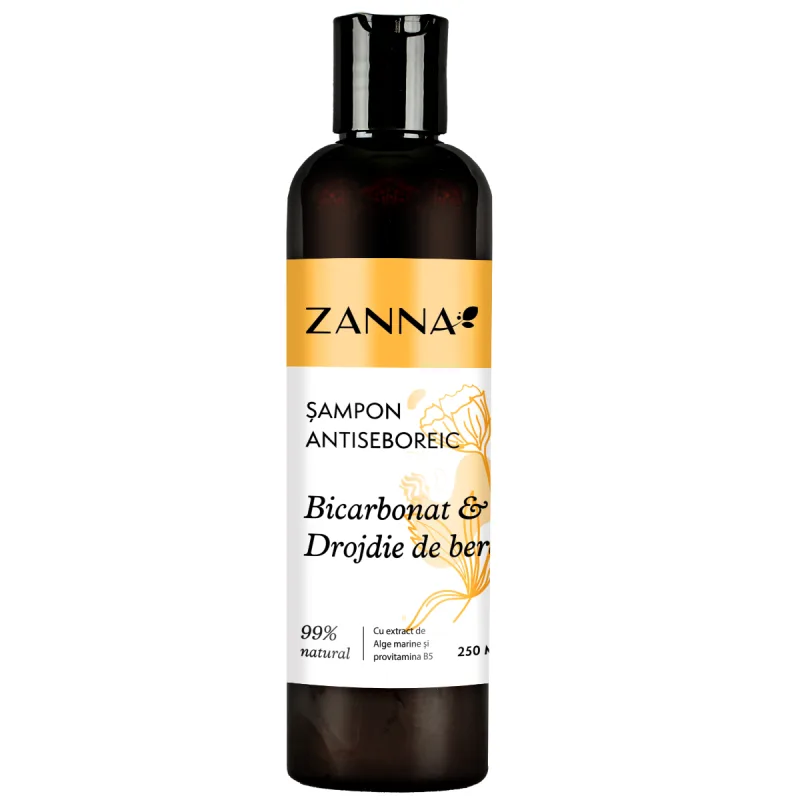 Sampon antiseboreic cu bicarbonat si drojdie de bere, 250ml, Zanna — preț și oferte