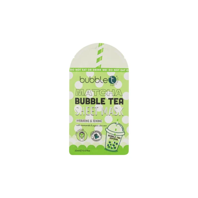 Masca de fata Aloe Vera si Niacianamide cu aroma de matcha, 20ml, Bubble T — preț și oferte