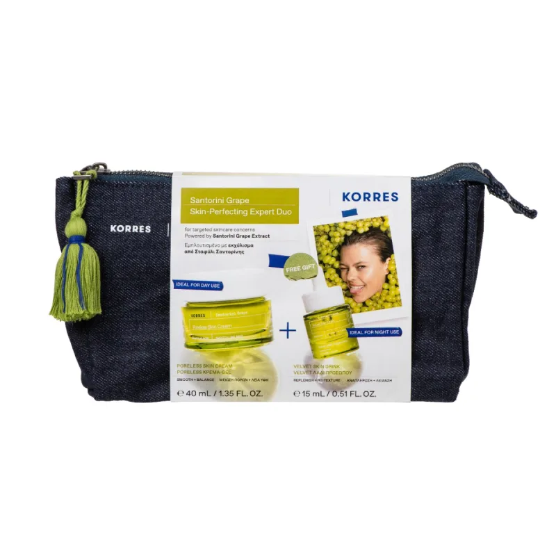 Pachet crema extract de strugure Santorini 40ml + Ulei uscat pentru ten 15ml, Korres — preț și oferte