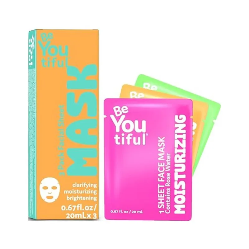Set masti servetel purifiante hidratante si iluminatoare pentru tineri, 3 bucati, BeYoutiful — preț și oferte