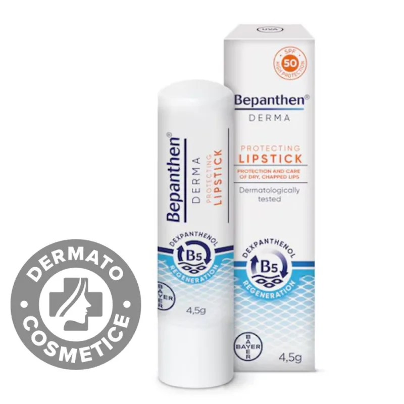 Balsam protector pentru buze cu SPF50 Bepanthen Derma, 4.5g, Bayer — preț și oferte