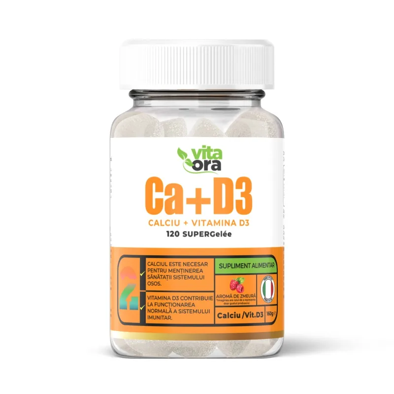 Calciu + Vitamina D3, 120 jeleuri, Vita Ora — preț și oferte