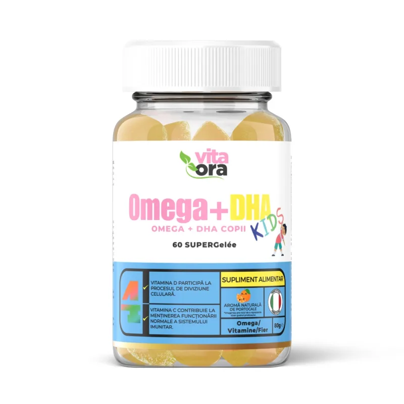 Omega + DHA pentru copii, 60 jeleuri, Vita Ora — preț și oferte