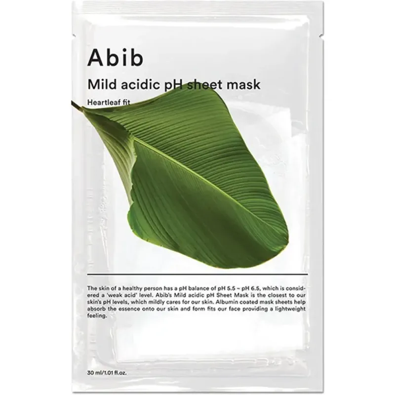 Masca de fata tip servetel calmanta cu pH usor acid Heartleaf Fit, 30ml, Abib — preț și oferte