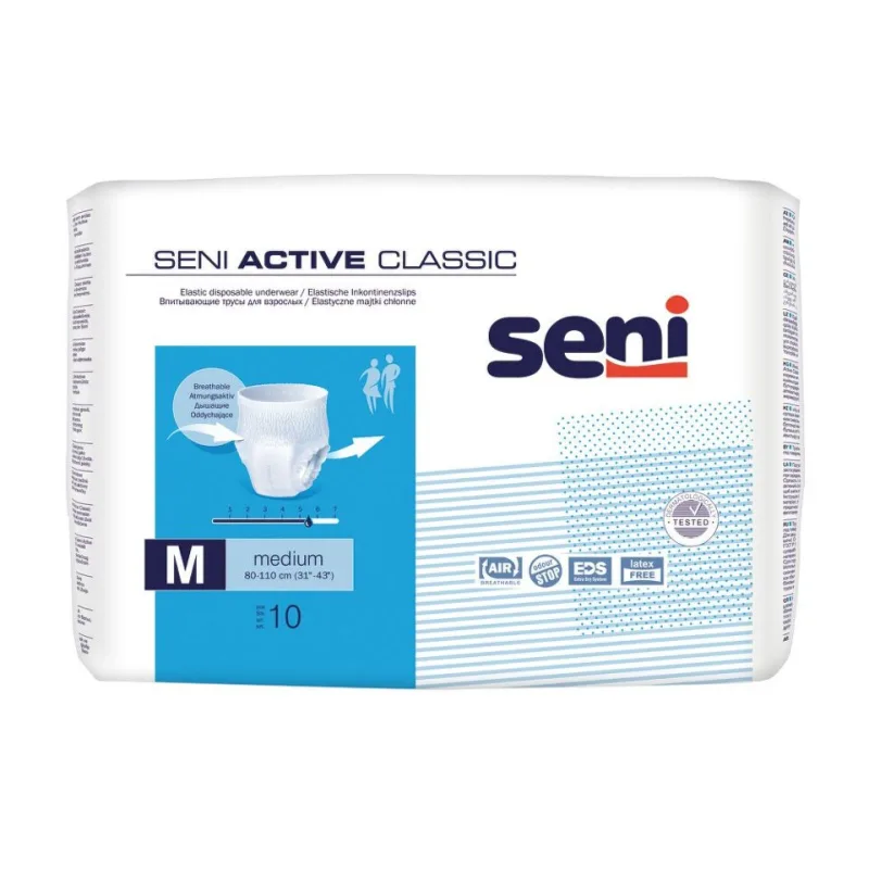 Scutece pentru adulti Active Classic Medium, 10 bucati, Seni — preț și oferte