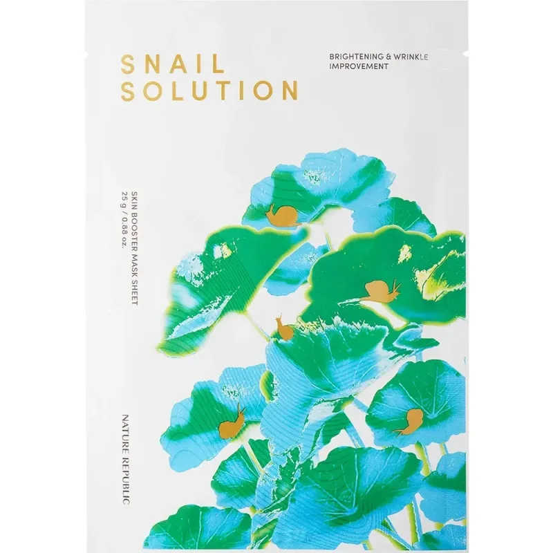 Masca de fata hidratanta cu Mucina si Acid Alginic Snail Solution, 25g, Nature Republic — preț și oferte
