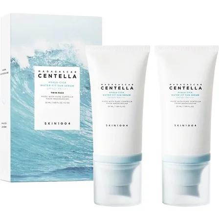 Set Crema hidratanta cu protectie solara SPF 50+ PA++++ Hyalu-Cica, 2 x 50ml, Skin1004 — preț și oferte