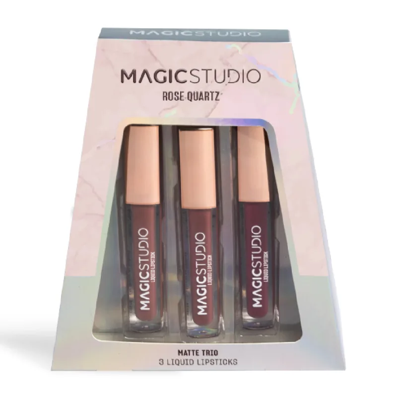 Set ruj lichid Rose Quartz Trio Mat, 1 bucata, Magic Studio — preț și oferte