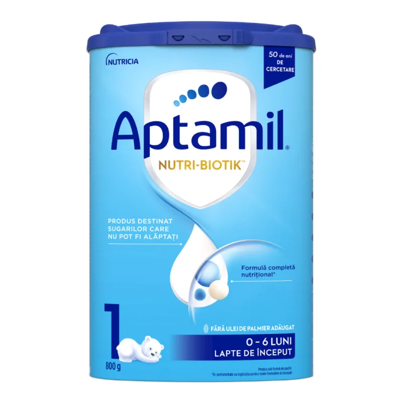 Formula de lapte praf Nutri Biotik 1, 0-6 luni, 800 g, Aptamil — preț și oferte