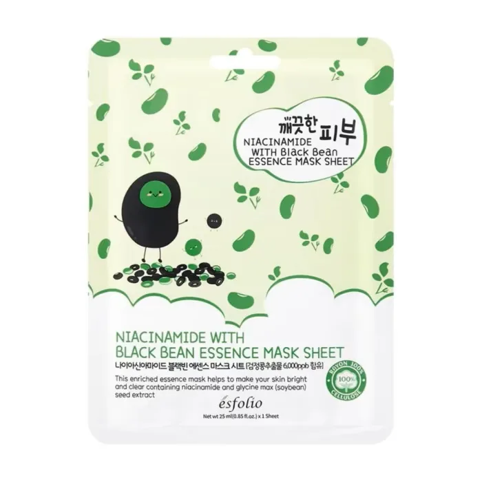 Masca pentru fata cu niacinamida si esenta de fasole neagra, 25ml, Esfolio — preț și oferte